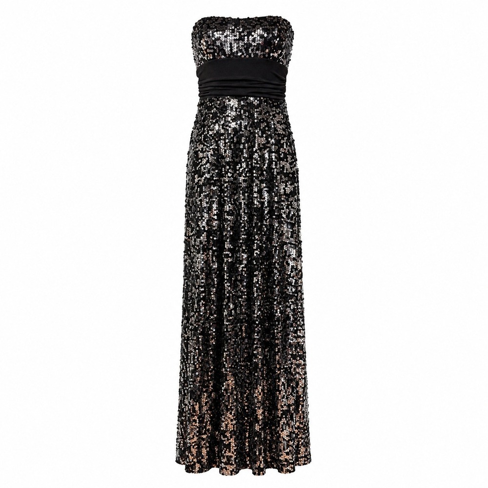 Old Hollywood Glamour Sequin Gown Womens Medium Prom Gala Formal Maximalist